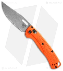 Benchmade Mini Taggedout AXIS Lock Knife Orange Grivory (3" Stonewash) 15533