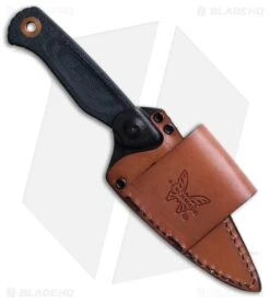 Benchmade Dacian Knife + Leather Sheath Blue Denim Micarta (3.5" SW Polish) -Knife Craft Store 203 04 leather sheath large