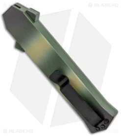 AKC F-16 D/A Bayonet OTF Automatic Knife OD Green Camo (3.4" Satin) -Knife Craft Store AKC F 16 DA Dagger OTF Auto OD Green Camo Satin BHQ 125319 jr side large