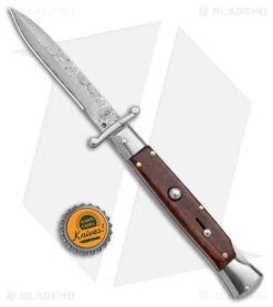 AKC World Swinguard 9" Snakewood (Damascus Bayonet Blade) -Knife Craft Store AKC Swinguard 9in Snakewood Damascus Bayo GX 4274 jr bottlecap large