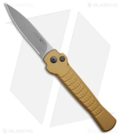 AKC X-treme Ace1 Side Opener Automatic Knife Tan Aluminum (3.7" Satin)