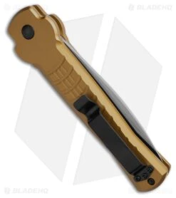 AKC X-treme Ace1 Side Opener Automatic Knife Tan Aluminum (3.7" Satin) -Knife Craft Store AKC X treme Ace1 Side Opener Automatic Knife Tan Aluminum 3in Satin BHQ 213948 td side large