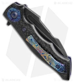 Alan Folts Onset #2 Liner Lock Knife Carbon Fiber & Timascus Accents (2.87" BW) -Knife Craft Store Alan Folts Onset 2 Liner Lock Knife Carbon Fiber Timascus Accents 2in BW BHQ 218711 td side large