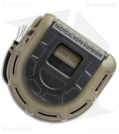 Atwood Tactical Rope Dispenser W/ 50 Ft. Of 550 Black Paracord (Flat Dark Earth) -Knife Craft Store Atwood Tactical Rope Dispenser 50 ft Black Paracord Flat Dark Earth ARMTRDFDE BHQ 66405 jr back large