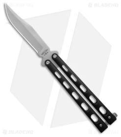 Bear & Son 114B Large Butterfly Knife Black (4" Satin)
