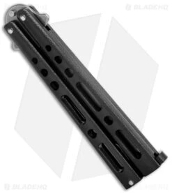 Bear & Son Butterfly Balisong Knife Black Steel (4" Stonewash) -Knife Craft Store Bear and Son Butterfly Black SW BHQ 135110 jr side large