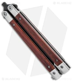 Bear Butterfly Knife W/ Cocobolo Wood Handles (4" Black) CB17 -Knife Craft Store Bear and Son Butterfly Cocobolo Wood Handles Black CB17 BHQ 0888 jr side large