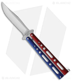 Bear & Son Butterfly Knife Red White Blue (4" Stonewash)