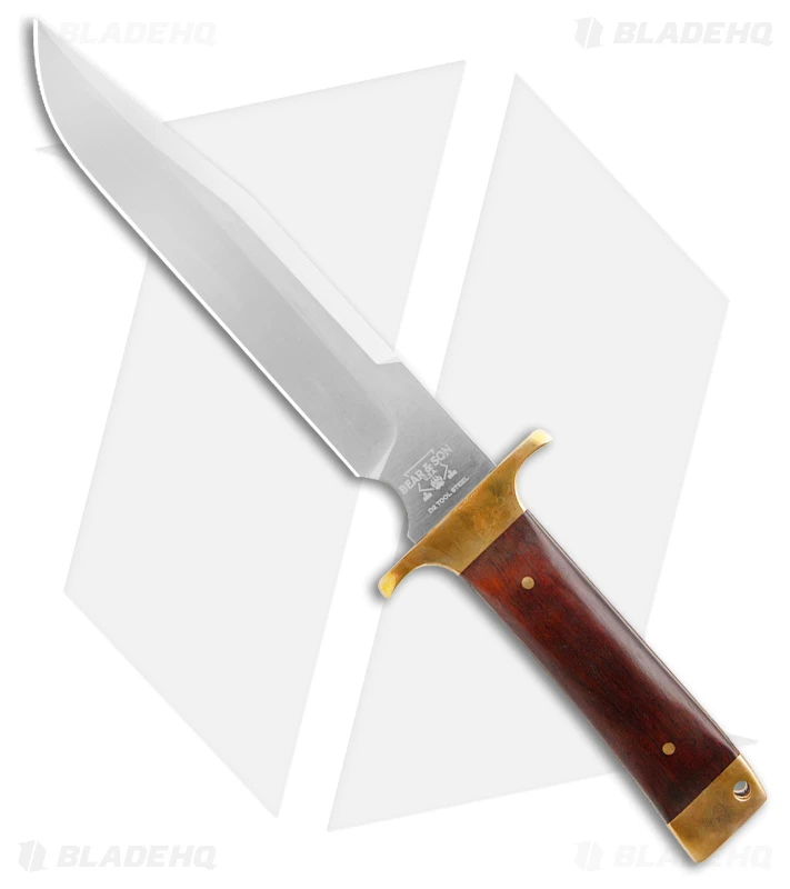 Bear And Son Freedom Fighting Bowie D2Fixed Blade Cocobolo Wood (9" Satin) 1 Bear And Son Freedom Fighting Bowie D2Fixed Blade Cocobolo Wood (9" Satin)