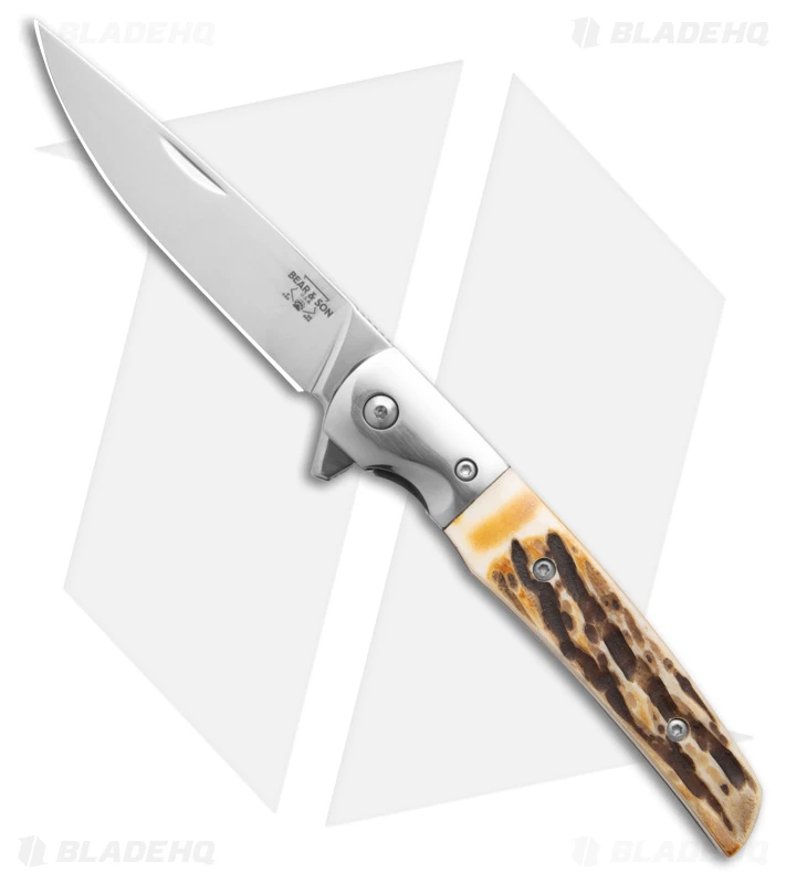Bear & Son Rancher Sideliner Liner Lock Knife Stag Bone (3.50" Satin) 521 1 Bear & Son Rancher Sideliner Liner Lock Knife Stag Bone (3.50" Satin) 521