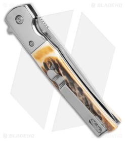 Bear & Son Rancher Sideliner Liner Lock Knife Stag Bone (3.50" Satin) 521 5 Bear & Son Rancher Sideliner Liner Lock Knife Stag Bone (3.50" Satin) 521 -Knife Craft Store Bear and Son Rancher Sideliner Stag Bone Linerlock Knife 3.5in Satin BHQ 187604 hd side large