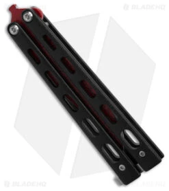 Bear And Son Widow Series Butterfly Knife Black (3.2" Red) -Knife Craft Store Bear and Son Widow Series Butterfly Knife Black 3in Red BHQ 182915 td side large