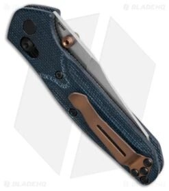 Benchmade Mini Osborne 945-04 AXIS Lock Knife Denim Micarta (2.9" SW M390) -Knife Craft Store Benchmade Mini Osborne 945 04 AXIS Lock Knife Denim Micarta 2in SW M390 BHQ 207621 td side large