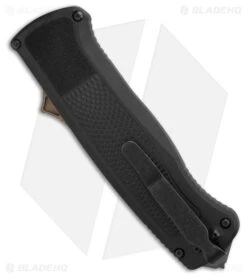 Benchmade Shootout Drop Point D/A Automatic OTF Knife Black (3.5" FDE) 5371FE -Knife Craft Store Benchmade Shootout Drop Point DA Automatic OTF Knife Black BHQ 193453 side large