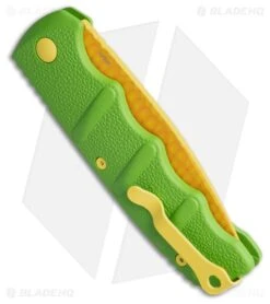 Boker KalashniCob Automatic Knife Husk Green (Plain Edge) -Knife Craft Store Boker Kalashnicob Drop Point Automatic Knife Green Aluminum 3in Corn Print BHQ 201362 td side large