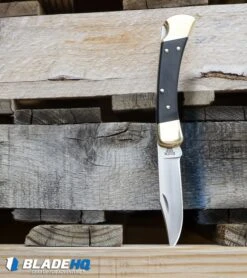 Buck Knives Buck 110 Manual Folding Knife Black Ebony (3.75" Satin) 0110BRS -Knife Craft Store Buck 110 Ebony Manual Folding Knife Satin 0110BRS BHQ 2657 kp pallets web large