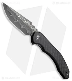 CIVIVI Bluetick Liner Lock Knife Black G-10 + CF Overlay (3.5" Damascus)