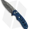 CIVIVI Triptych Button Lock Knife Blue Canvas Micarta (3" Damascus)