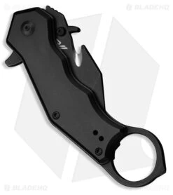 CIVIVI Amaroq Button Lock Knife Black Aluminum (2.1" Black Stonewash Nitro-V) -Knife Craft Store C24018 2 side large