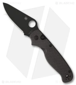 Spyderco ButtonUp Button Lock Knife Carbon Fiber (3.3" Black Oxide) C275CFPBK