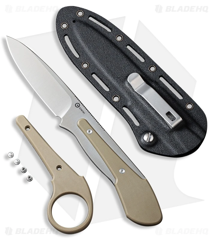 CIVIVI Varius Fixed Blade Knife Tan G-10 (3.75" Satin) 1 CIVIVI Varius Fixed Blade Knife Tan G-10 (3.75" Satin)