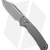 CJRB Cutlery Pyrite Bowie Button Lock Knife Gray Titanium (3.1" Stonewash)