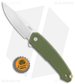 CRKT Vox Tueto Spring Assisted Flipper Knife OD Green G-10 (3.3" Satin) 5325 -Knife Craft Store CRKT Tueto SA Filpper OD Green G 10 Satin 5325 BHQ 119344 jr bottlecap large
