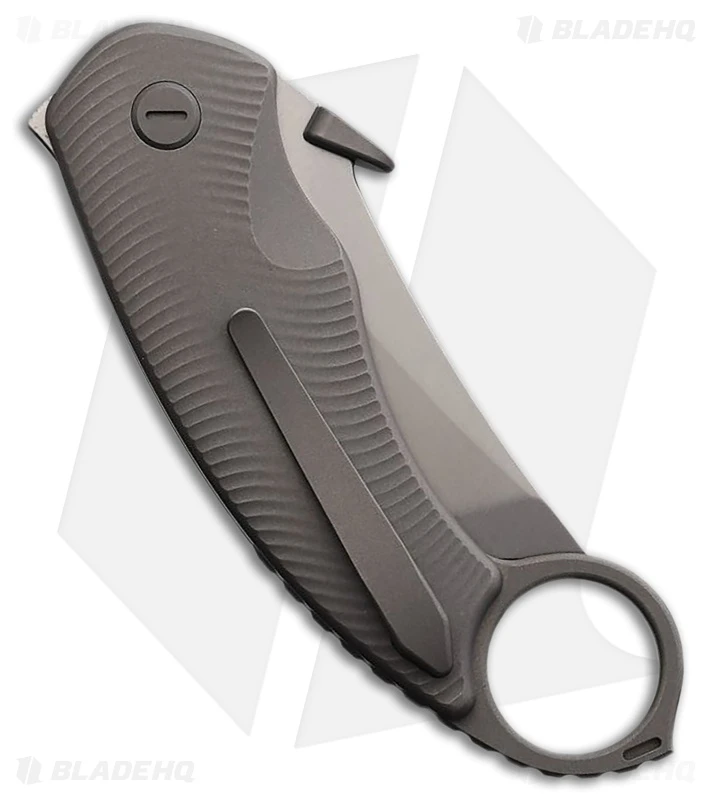 Cavol Kobra Button Lock Karambit Knife DLC Mirror Titanium (2.4" SW S90V) 2 Cavol Kobra Button Lock Karambit Knife DLC Mirror Titanium (2.4" SW S90V) - Image 2