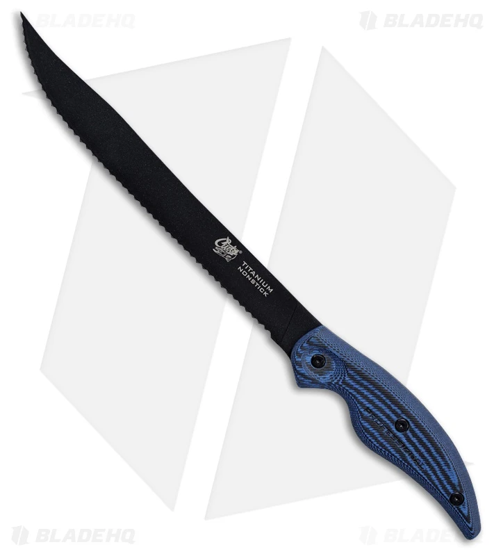 Camillus Cuda Professional Fixed Blade Knife Blue Micarta (9" Black) CM18129 1 Camillus Cuda Professional Fixed Blade Knife Blue Micarta (9" Black) CM18129