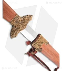 Cold Steel Gim Sword Redwood W/ Brass Guard (30" Satin) 88G -Knife Craft Store Cold Steel Gim Sword Redwood Brass Guard Satin BHQ 44188 er large