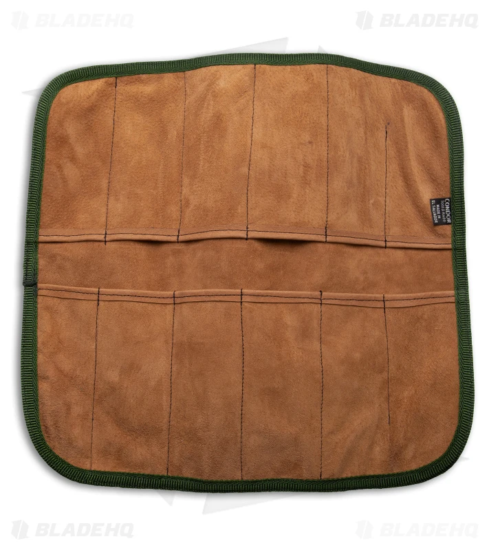 Condor Carry Knife Roll Green Canvas - Inner Brown Leather 3 Condor Carry Knife Roll Green Canvas - Inner Brown Leather - Image 3