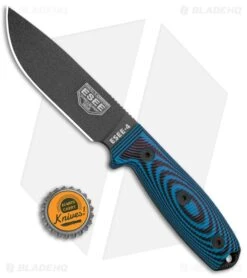 ESEE Knives ESEE 4 Fixed Blade Knife Blue/Black 3D G-10 (4.5" Black) -Knife Craft Store ESEE Knives ESEE 4PB 008 Blue Black 3D G 10 Black BHQ 105769 jr bottlecap large