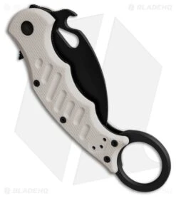 FOX Knives Karambit FoldingLiner Lock Knife White G-10 (2.5" Black) -Knife Craft Store FOX Knives Karambit Knife G 10 White 2in Black BHQ 191196 td side large