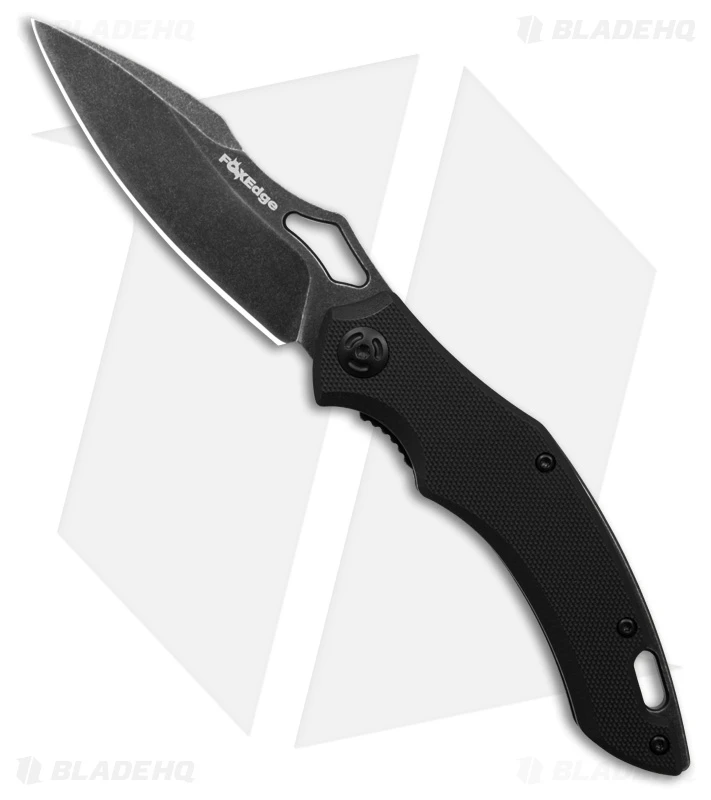 Fox Edge Sparrow Liner Lock Knife Black G-10 (3.5" Black Stonewash) FE-034 1 Fox Edge Sparrow Liner Lock Knife Black G-10 (3.5" Black Stonewash) FE-034