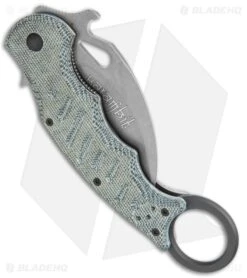 Fox Knives Karambit Folding Knife Black Micarta (3.1" Stonewash) 479MIBSW -Knife Craft Store Fox Knives Karambit Black Micarta SW FOX479MIBSW BHQ 118526 jr side large