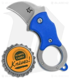 Fox Knives Mini-KA Linerlock Karambit Knife Blue (1" Bead Blast) FX-535 BL -Knife Craft Store Fox Knives Mini KA LL Karambit Blue BB 01FX323 BHQ 88123 jr bottlecap large