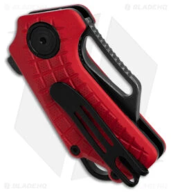 BlackFox Puck Liner Lock Knife Red G-10 (1.4" Black Stonewash) BF761R -Knife Craft Store Fox Knives Puck LLK Red G10 1 in Black BHQ 179952 td side large