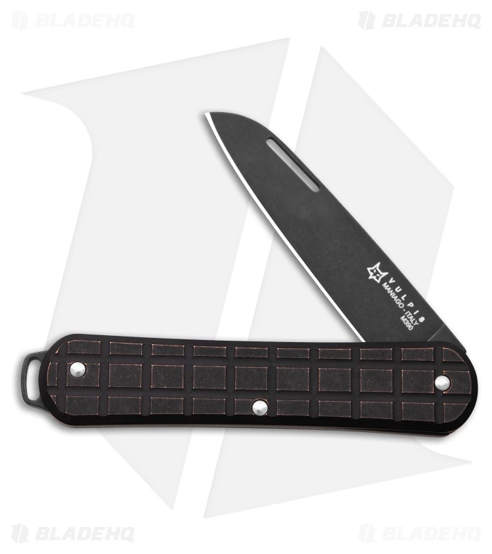 Fox Knives Vulpis Slipjoint Knife Grenade Bronze Titanium (2.2" Black Stonewash) 1 Fox Knives Vulpis Slipjoint Knife Grenade Bronze Titanium (2.2" Black Stonewash)