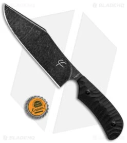 Fred Perrin Le Bowie Fixed Blade Knife Black G-10 (6.2" Black Stonewash) -Knife Craft Store Fred Perrin Le Bowie Black G 10 Black SW BHQ 86740 jr bottlecap large