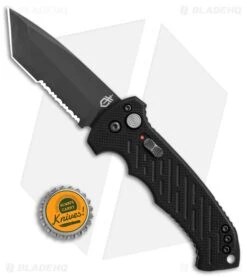 Gerber Auto 06 Tanto Automatic Knife Black G10 (3.6" S30V Black Serr) -Knife Craft Store Gerber Auto 06 tanto black G10 black serr 0380 BHQ 5001 jr bottlecap large