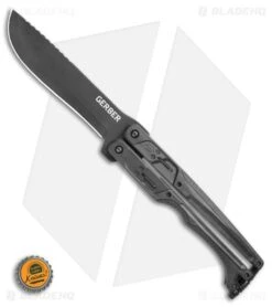 Gerber Doubledown QuadLock Folding Machete Knife Black (6.8" Black) -Knife Craft Store Gerber Doubledown QuadLock Knife Black 6.75 Black 30 001530N BHQ 105512 LS Bottlecap large
