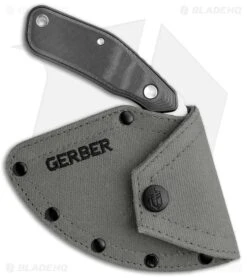 Gerber Downwind Ulu Fixed Blade Black G-10 (3.5" Satin) 30-001822 -Knife Craft Store Gerber Downwind Ulu Black G 10 SS BHQ 120851 jr sheath large