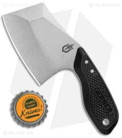 Gerber Tri-Tip Mini Cleaver Fixed Blade Knife Black Al (2" Black) -Knife Craft Store Gerber Tri Tip Mini Cleaver Black SW 30 001693 BHQ 94219 jr bottlecap large