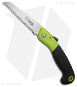 HME 5.5" Mini Folding Saw Black/Green Rubberized ABS (Carbon Steel) HME00107