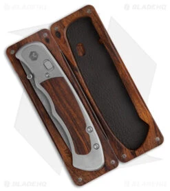 Harber Brand Custom Regal Pocket Knife Razorwire Damascus W/ Ironwood -Knife Craft Store Harber Brand Custom Regal Knife Razorwire Damascus Pattern Ironwood BHQ 178009 jr case open large