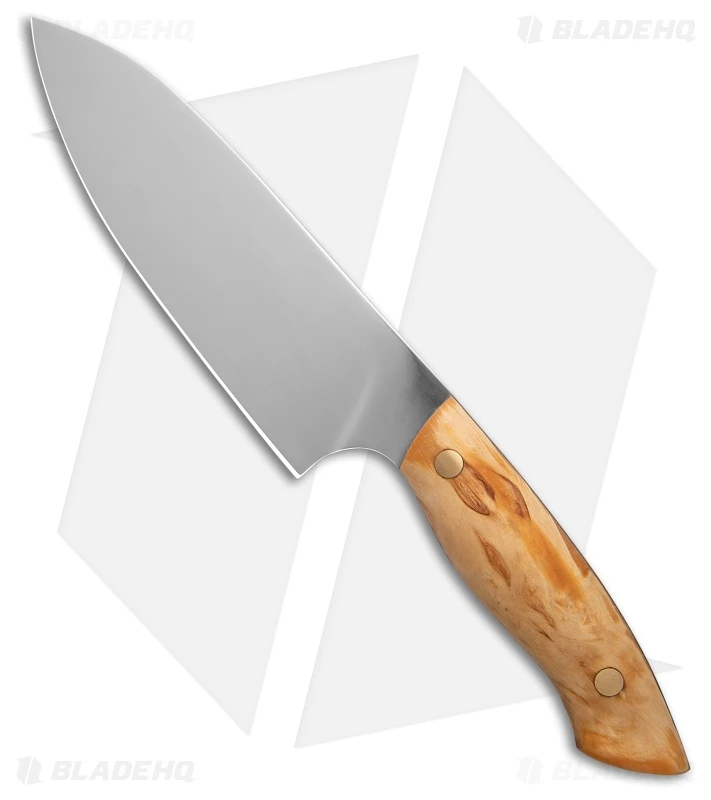 Helle Knives Dele Kitchen Chef's Knife Curly Birch (6.3" Polished) 800 1 Helle Knives Dele Kitchen Chef's Knife Curly Birch (6.3" Polished) 800