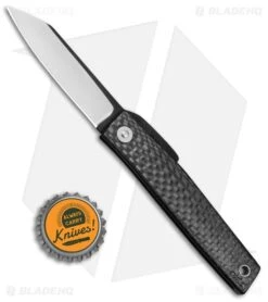 Hiroaki Ohta Knives OFF FK 7 Friction Folder Carbon Fiber (2.8" Two-Tone) -Knife Craft Store Hiroaki Ohta Knives OFF FK 7 FF CF TT OFK7CF BHQ 82025 jr bottlecap large