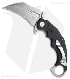 Kubey Knives Wrath Liner Lock Karambit Knife Black G-10 (2.7" Bead Blast)