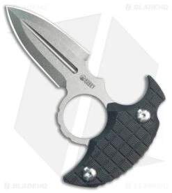 Kubey Knives Cavy Fixed Blade Push Dagger Knife Black G-10 (2.25" Stonewash)