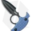 Kubey Knives Cavy Fixed Blade Push Dagger Knife Blue G-10 (2.25" Black SW)